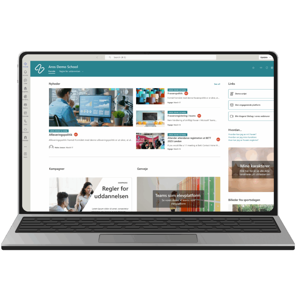 Laptop mockup with TeamsCampus shown