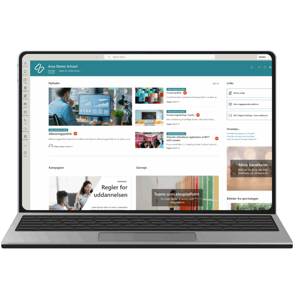 Laptop mockup with TeamsCampus shown