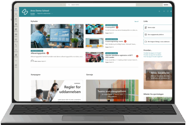 Laptop mockup with TeamsCampus shown